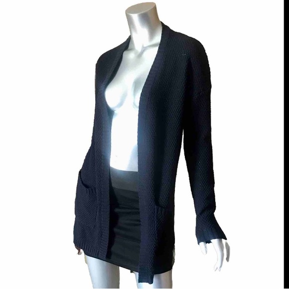 Workshop Republic Clothing Women’s Small Black Open Front Cardigan Soft - Picture 1 of 14